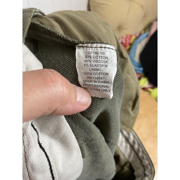 GREY Jason Wu Military Green Cropped Tie Waist Wide Leg Crop Pants Size 10 - Picture 10 of 10